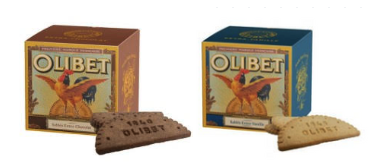 Lot de 2 boîtes de biscuits demi-lune goûts vanille et chocolat