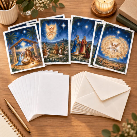 Lot de 8 cartes de vœux – La Nativité